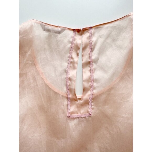 CLUB MONACO Pink Sheer 100% Silk Organza Shell Tank Blouse, Size XS - Picture 9 of 13